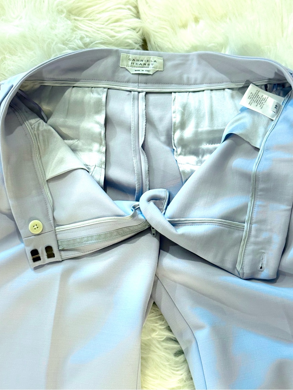 Gabriela Hearst Torres Wool Silk Trousers Lt. Blue Quiet Luxury Minimalist Sz:8 - Picture 7 of 16